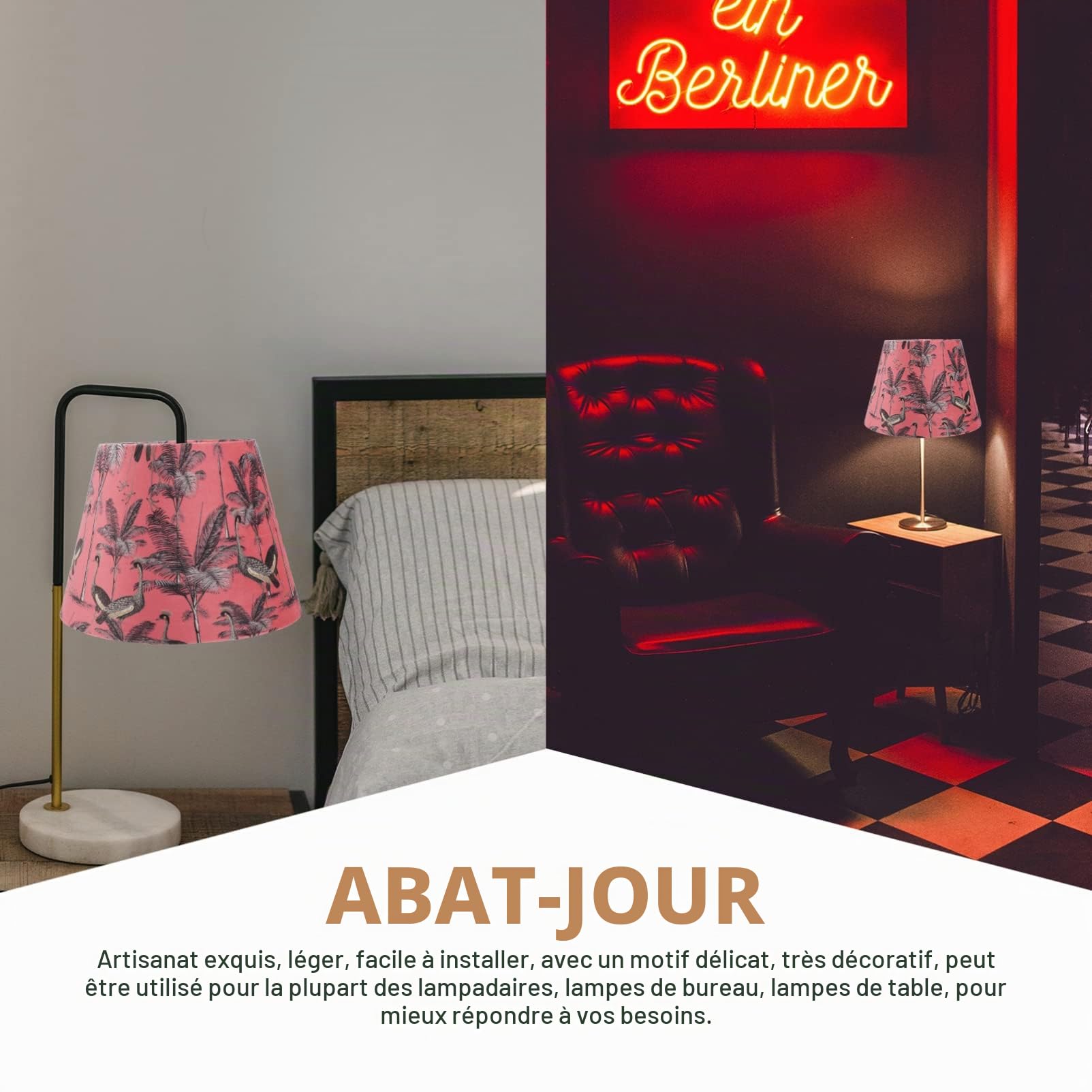 Milisten Abat-jour En Tissu À Motifs Petit Modèle De Remplacement Pour Lampe De Bureau Abat-jour Noir Pour Chambre À Coucher