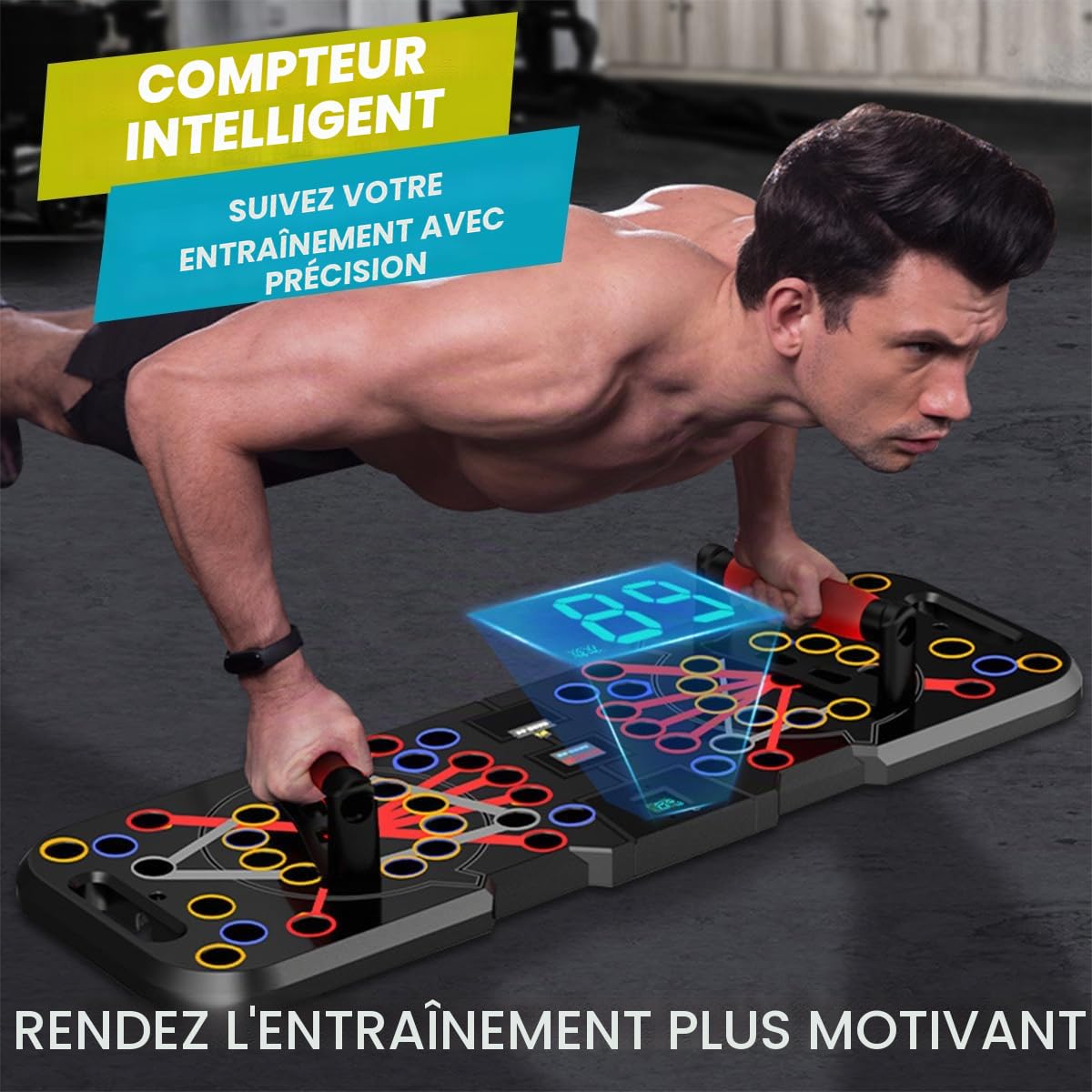 41 en 1 Push Up Board avec comptoir, Planche Pompe Musculation Planche à Pousser Maximale pour Musculation Homme et Sport Maison, 41 Positions Combinées