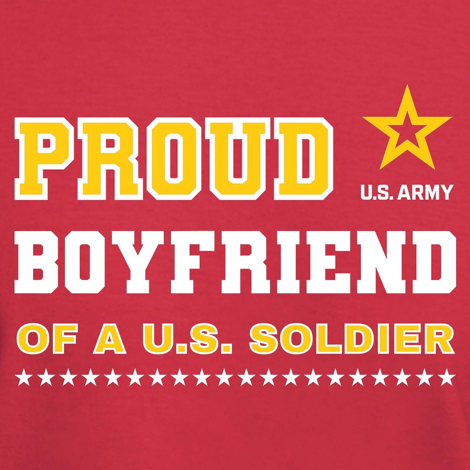 CafePress Proud Boyfriend of A Soldier White and Gold T Shirt Men's 100% Cotton, Classic Graphic Dark T-Shirt