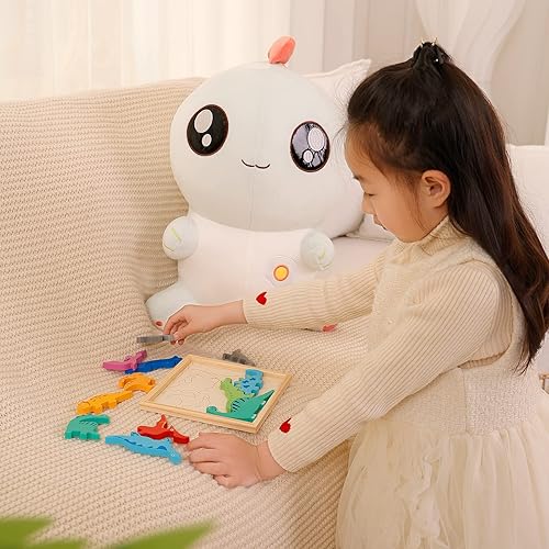 Miniatura 5 de Juguete de peluche de dinosaurio de 19 pulgadas y 18 libras juguete de peluche de dinosaurio de ojos grandes juego de regalo de peluche para niños