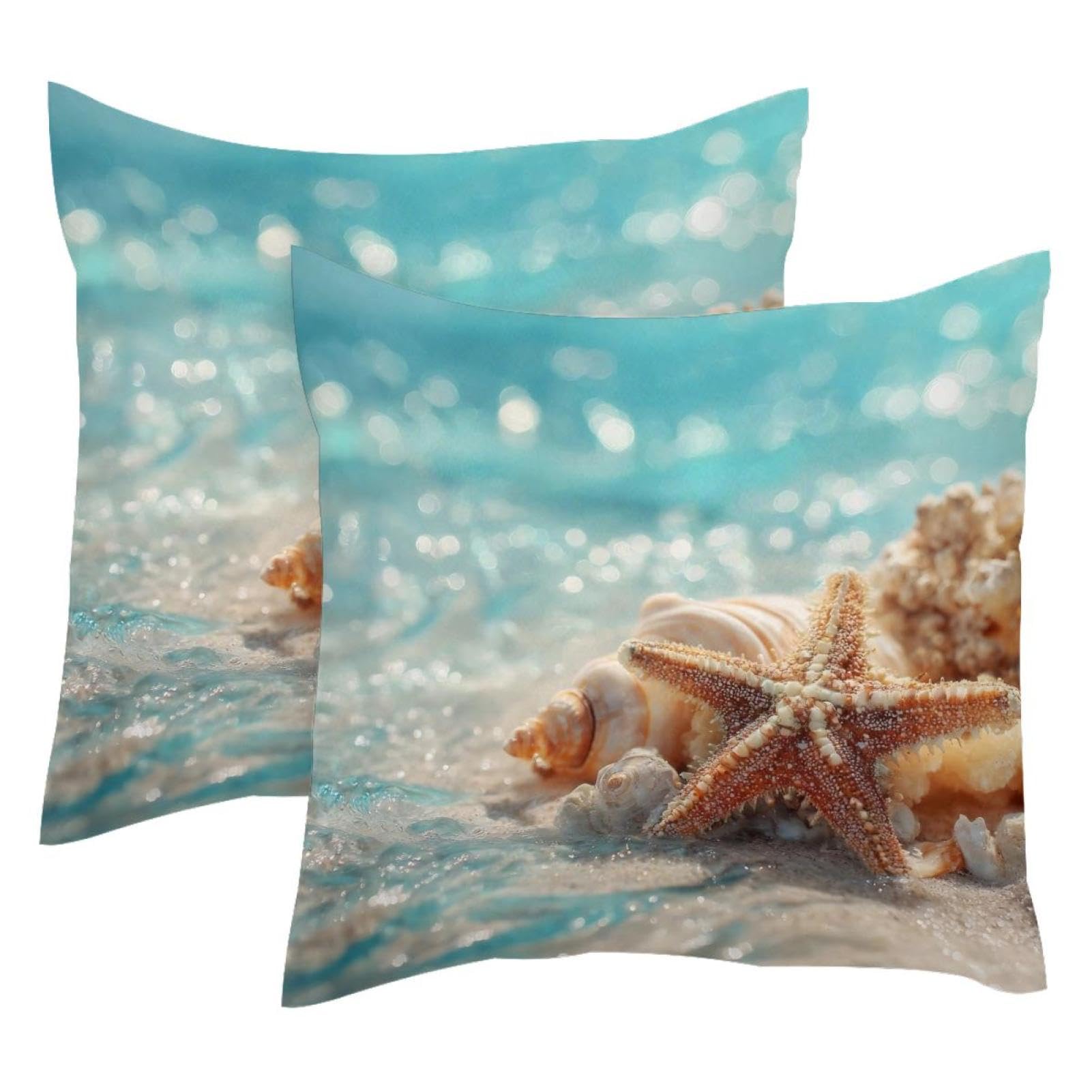 Housse de coussin velours doux bord de mer pour sublimer le canapé de votre salon