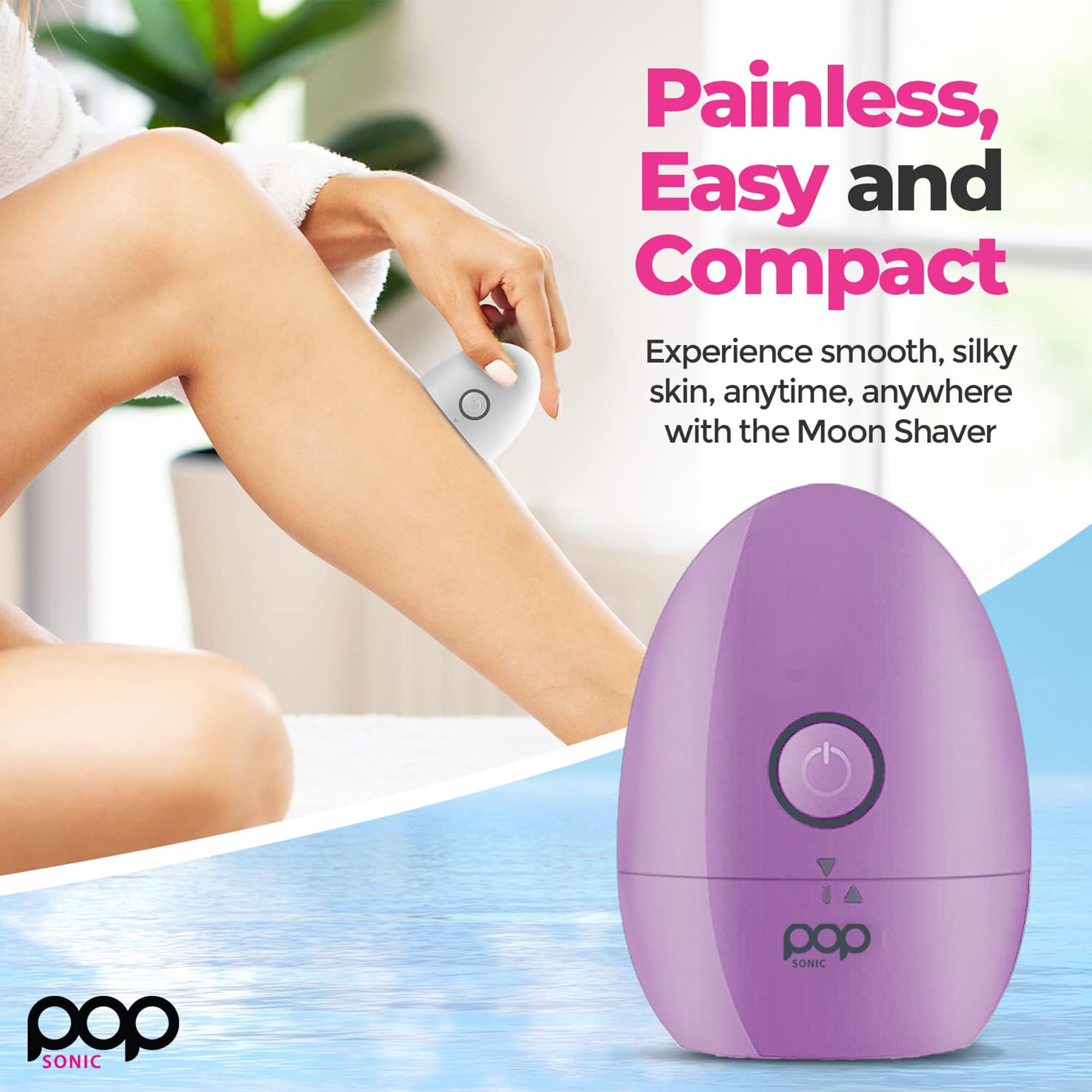 Pop Sonic Moon Shaver Cordless Electric Face and Body Shaver