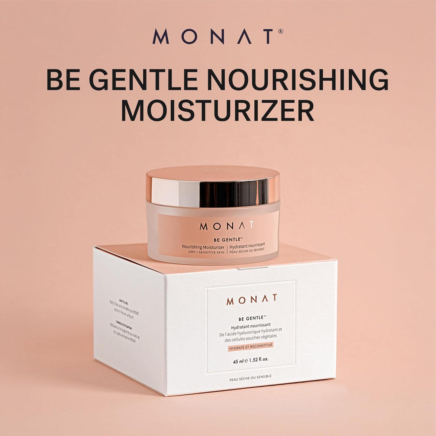 MONAT Be Gentle Nourishing Moisturizer - Face Moisturizer w/Hyaluronic Acid & Plant Stem Cells. Nourishing Moisturizer Face Cream. Anti-Aging & Hydrating Cream -Net Wt. 1.52 fl oz / 45 ml - Image 4