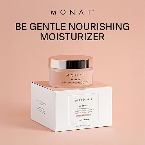 Miniatura 4 de MONAT Be Gentle Nourishing Moisturizer - Hidratante facial con ácido hialurónico y células madre vegetales. Crema hidratante nutritiva para el
