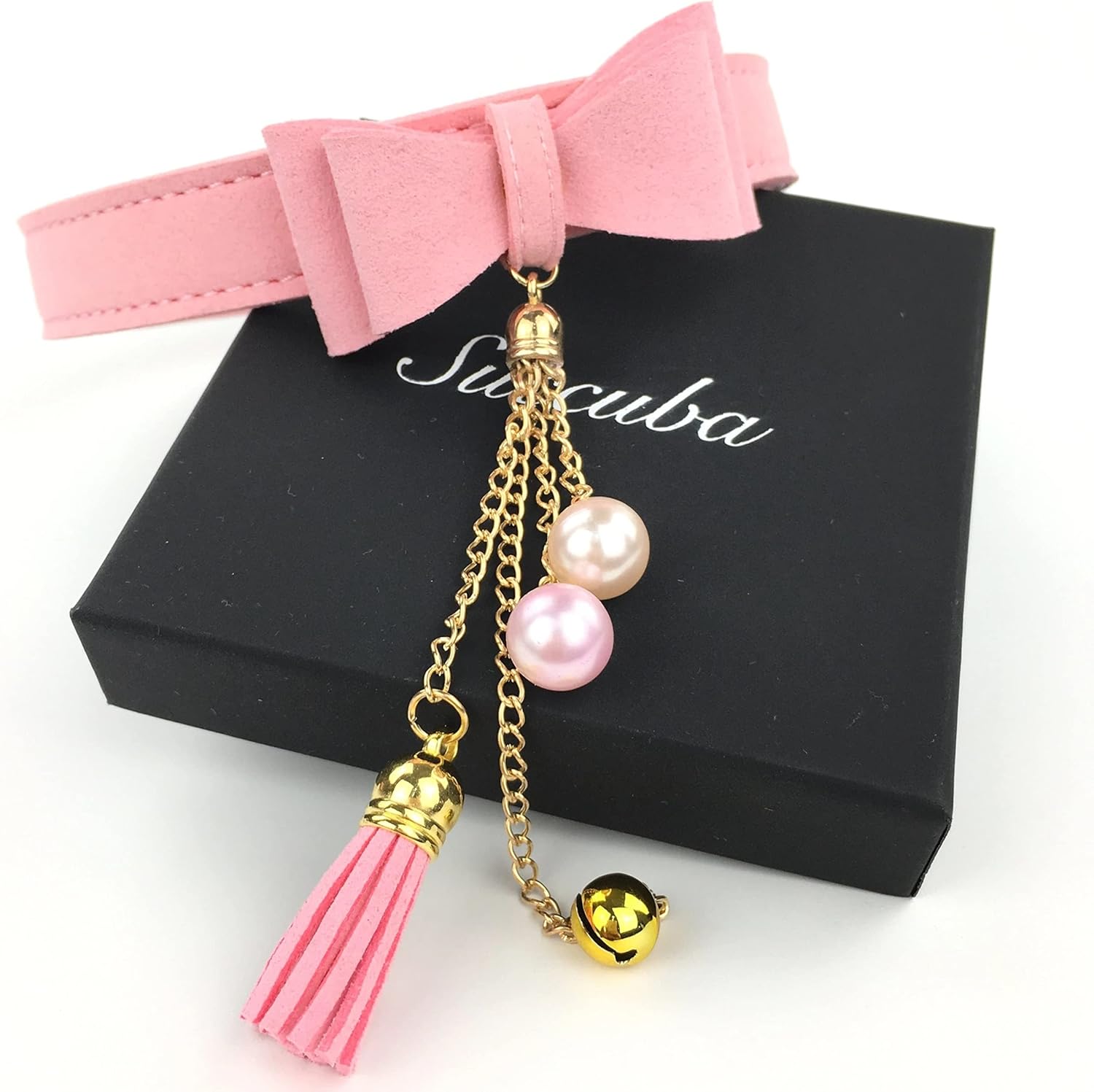 Bell Choker Collar Necklace Lolita Bow Collar Cat Kitty Velvet Necklace - Image 5