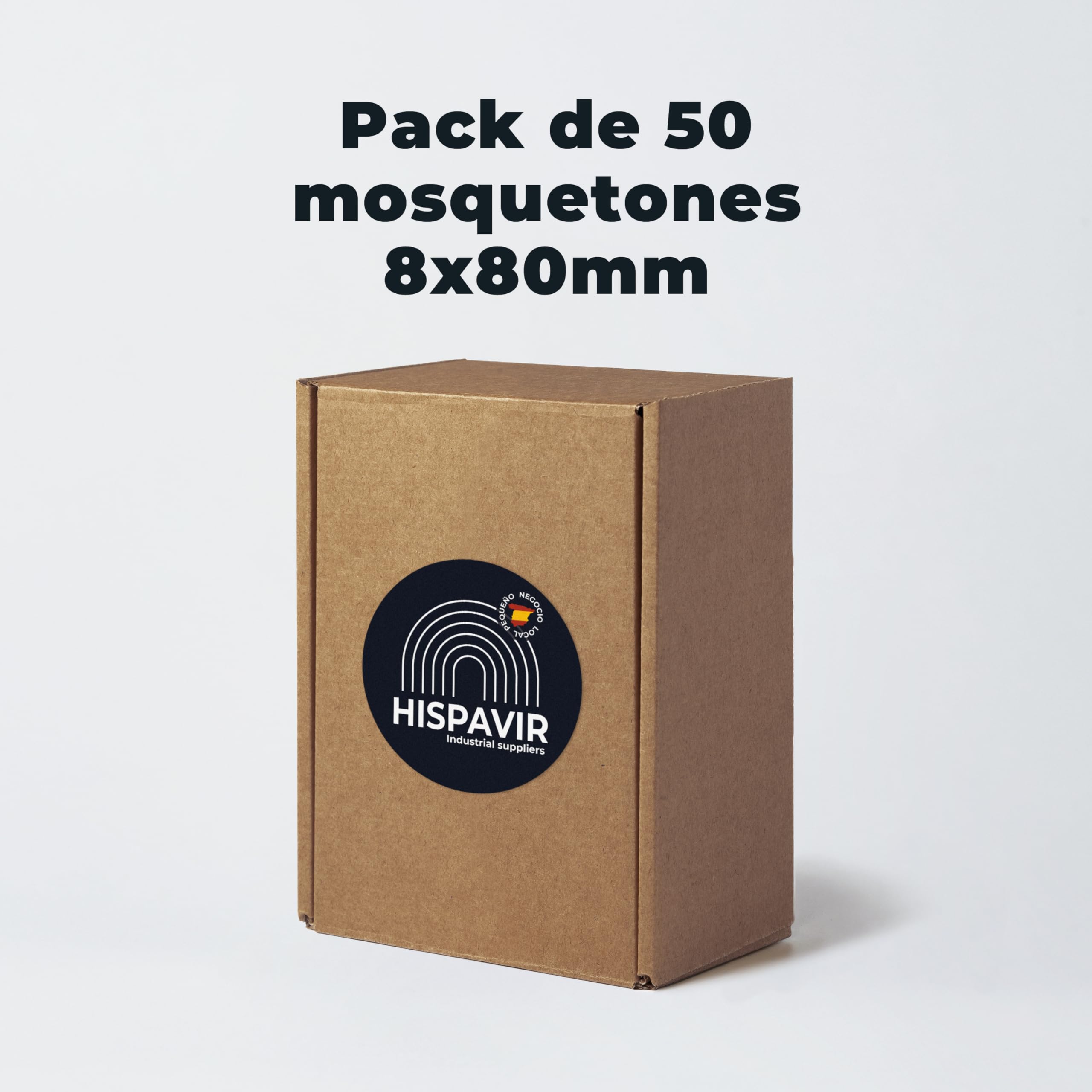 Moschettoni piccoli | Confezione 6, 12, 50 o 100 pezzi | 5x50, 6x60, 8x80 | Acciaio zincato | Resistenti e antiruggine | Moschettone per portachiavi, campeggio, tende da sole, amache, zaini