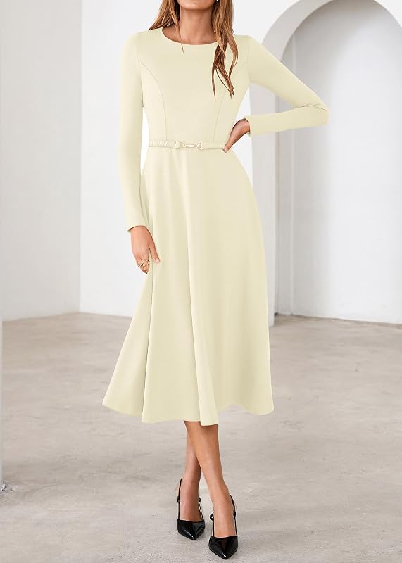 Lazysmile Women’s Long Sleeve Midi Dress – product photo 9 of 9