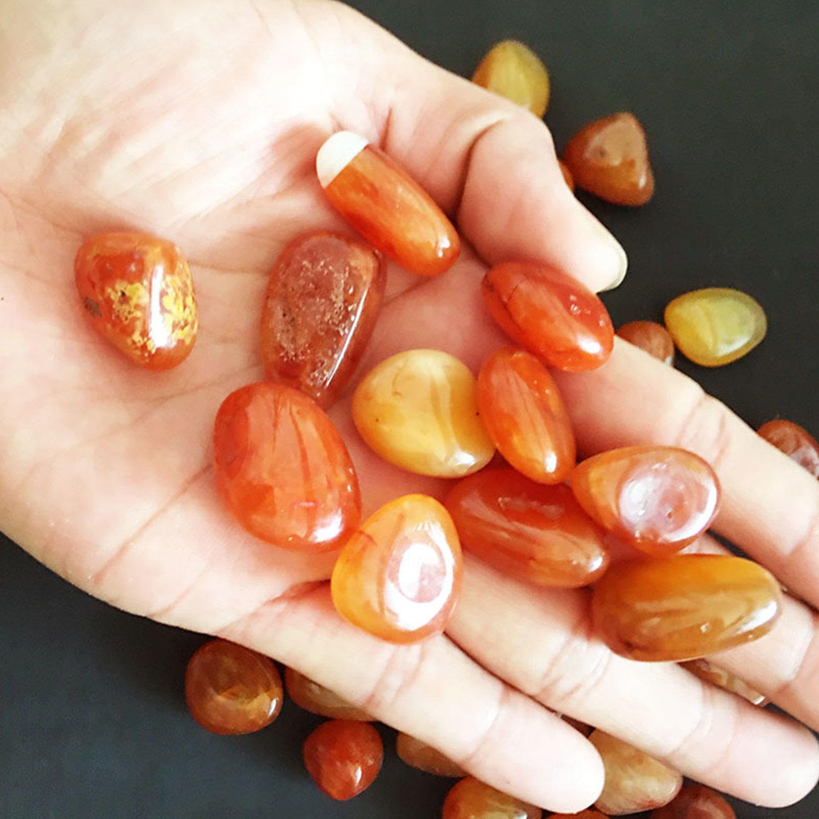 Juego de Piedras de Cristales Curativos de ágata Roja de 2,2 Libras y Cristales a Granel Caídos - Rocas Irregulares de 15 a 20 mm, Piedras Preciosas Naturales Pulidas