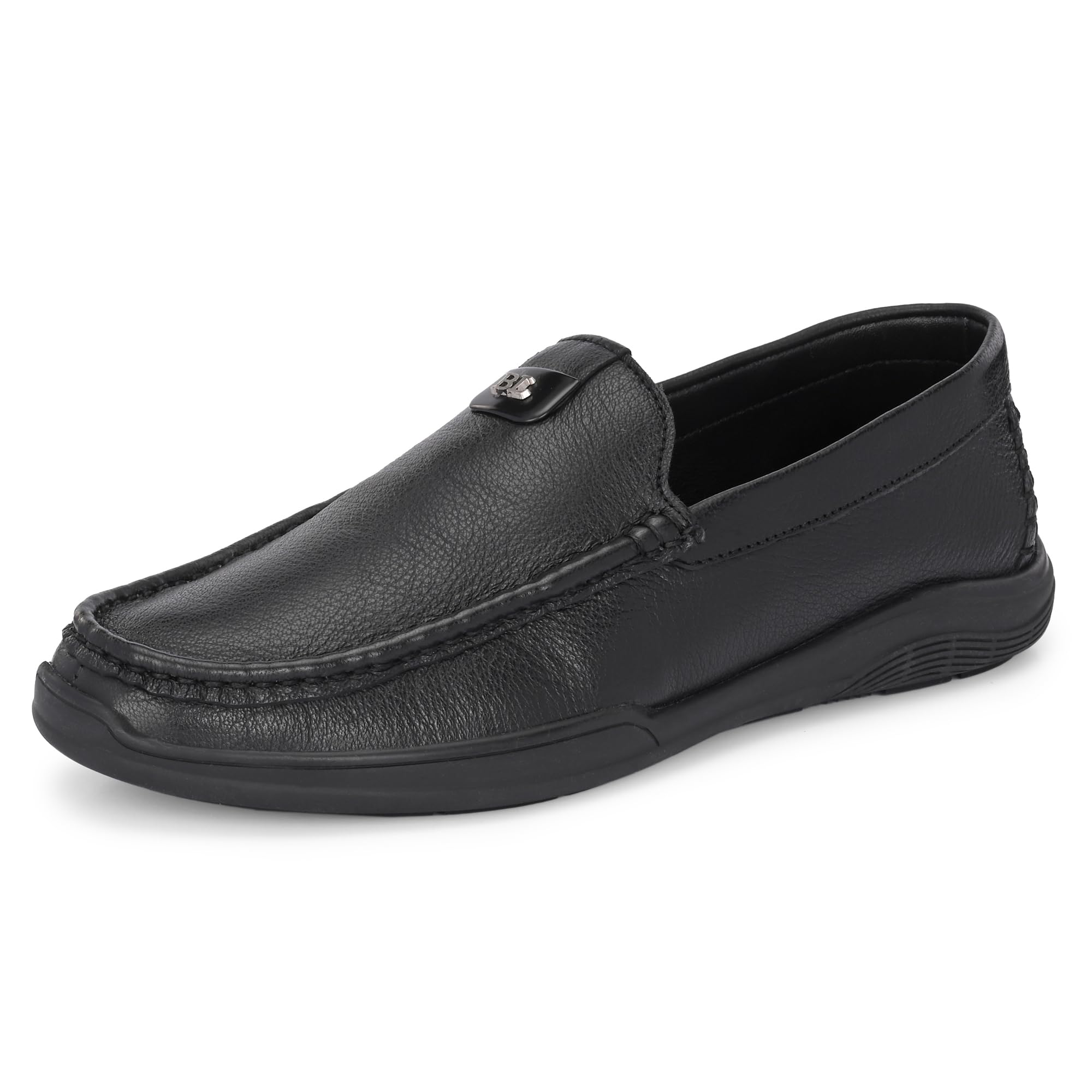 Genuine Leather Men's Formal Slip on Loafers |Comfort Trendy Non Lace-Up Design |Flexible Mocassins |Leather with Anti-Skid Sole |Perfect for Office Wear & Formal Dress (3996)
