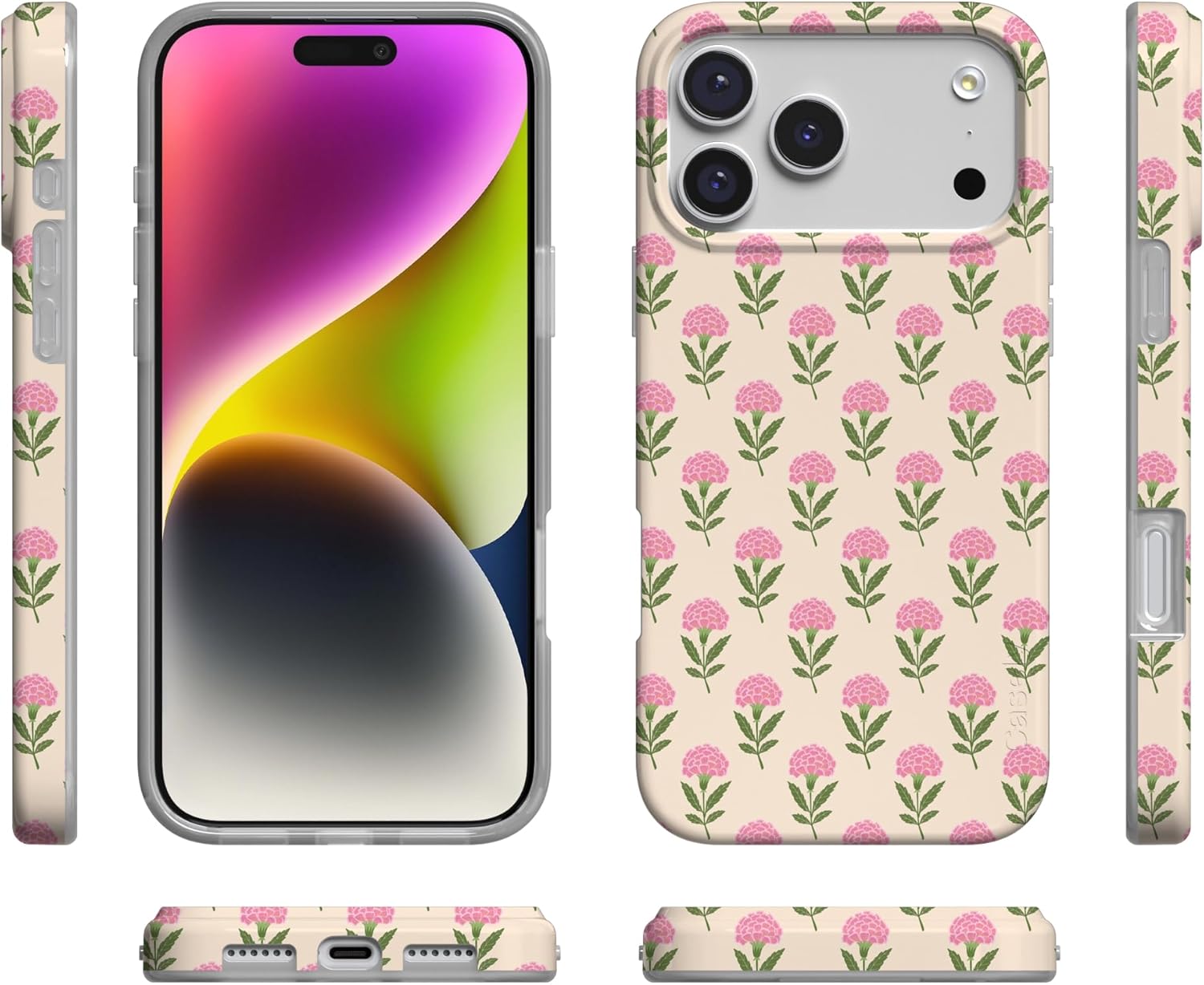 Casely iPhone 17 Pro Max Case | Jenna's Flowers | Fun on Weekdays | Compatible with MagSafe | Classic Ultra Slim Design