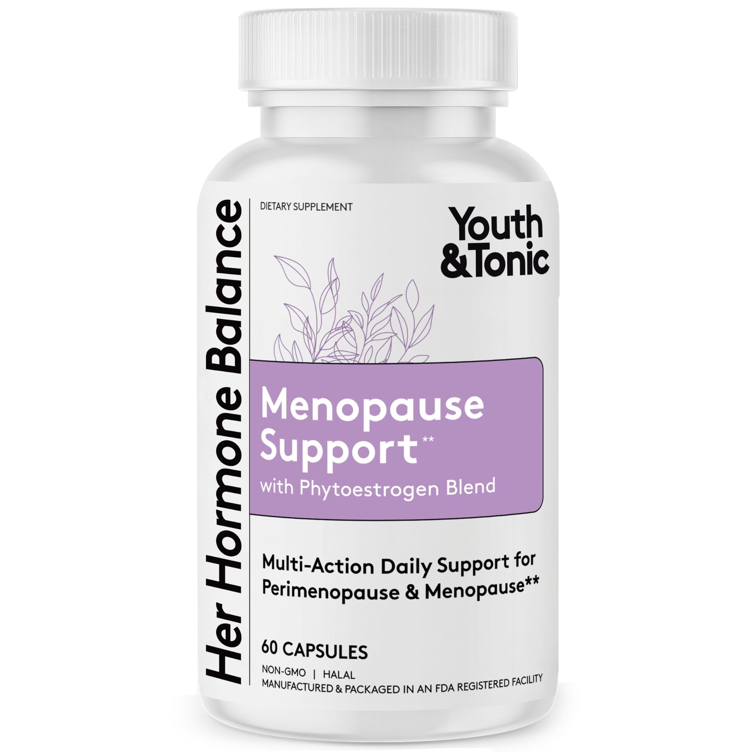Youth &amp; Tonic Menopause Supplement for Hot Flashes &amp; Night Sweats 60 Pills