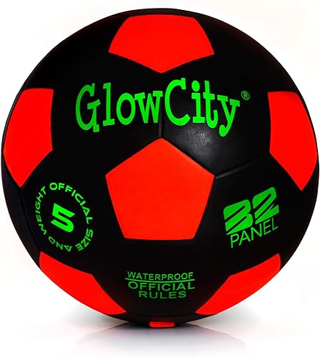 Miniatura 12 de GlowCity Balón de fútbol que brilla en la oscuridad - Tamaños 3, 4, 5 para niños, adolescentes y adultos - Balón de fútbol que se ilumina con 2