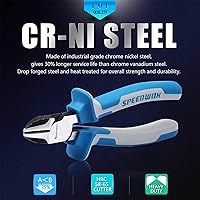 Vista 2 de SPEEDWOX Cortadores diagonales de alto apalancamiento 7 pulgadas Alicates de corte diagonal de acero CR-NI Cortadores de alambre resistentes reducen