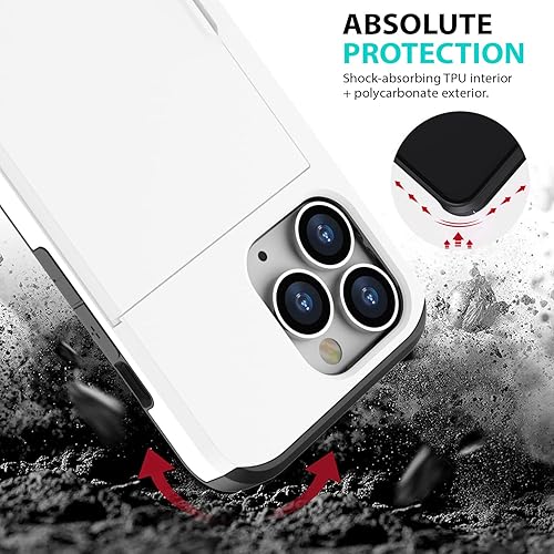 Miniatura 6 de Zuslab Funda con ranura para tarjetero compatible con Apple iPhone 15 Pro Max de 6.7 pulgadas 2023, funda tipo cartera para teléfono con 1 protector