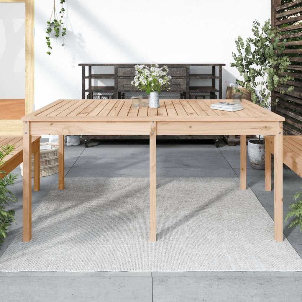 Stół ogrodowy 159,5 x 82,5 x 76 cm lite drewno sosnowe | Wytrzymały blat stołu, stabilna rama drewniana, na taras i balkon, z instrukcją montażu