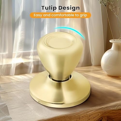 Miniatura 3 de GOBEKOR Paquete de 1 perillas para puerta de paso, pomos interiores de latón pulido sin llave, pomos de puerta de armario, pasillo, pomo de paso de