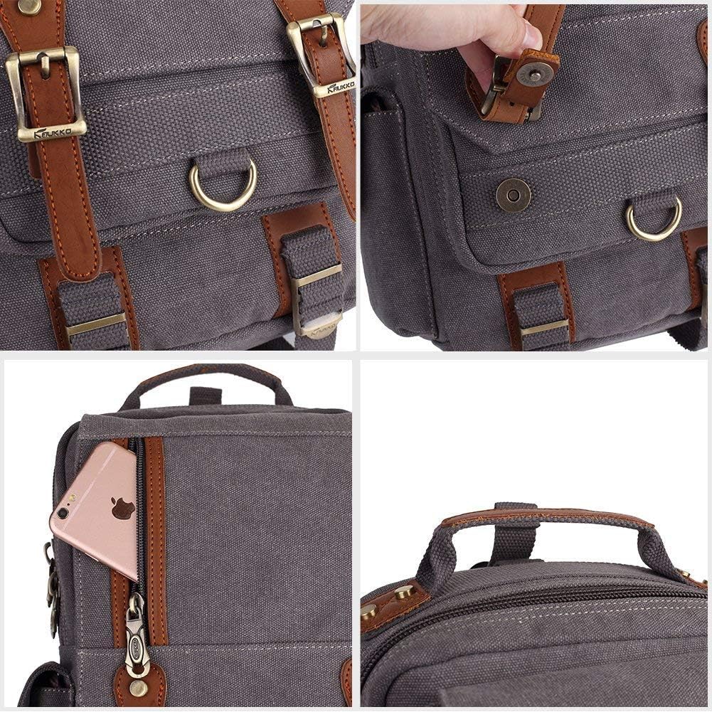 KAUKKO Canvas Messenger Bag Cross Body Shoulder Sling Backpack Travel Hiking Chest Bag