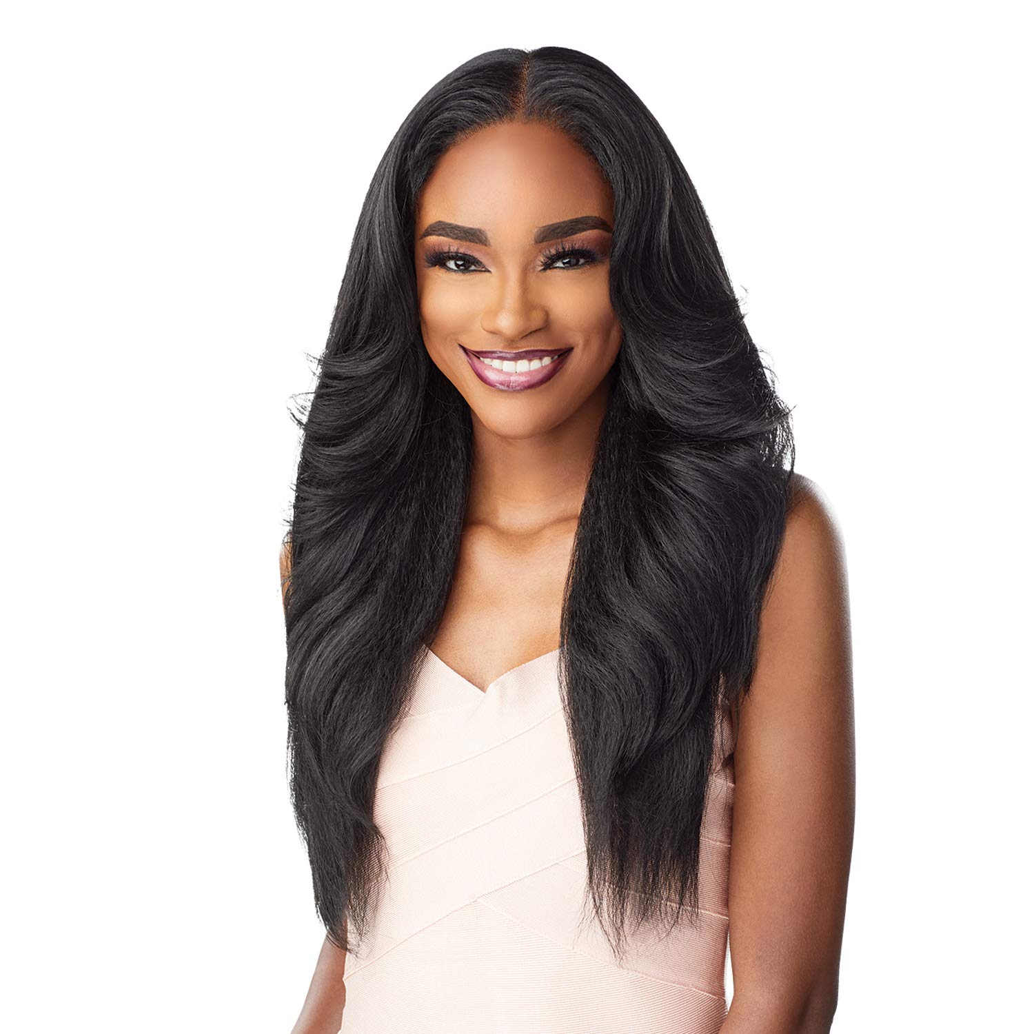 Sensationnel What Lace 13X6 Wigs - Dasha Lacefrontal Hand Tied Glueless Synthetic with Natural Density Preplucked Hairline (MP/CARAMEL)