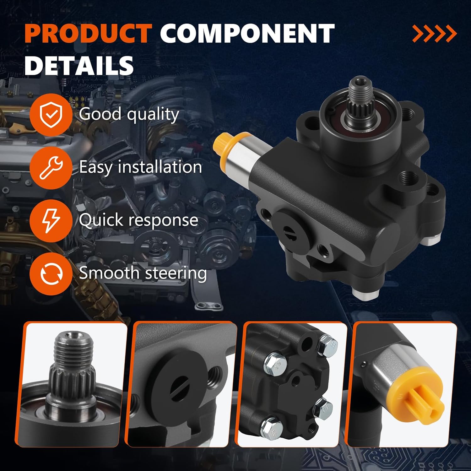 21-5728 Power Steering Pump Fits for 1995-2004 Pickup for 1987-1988 Pathfinder Replace OE 215728 4911086G00