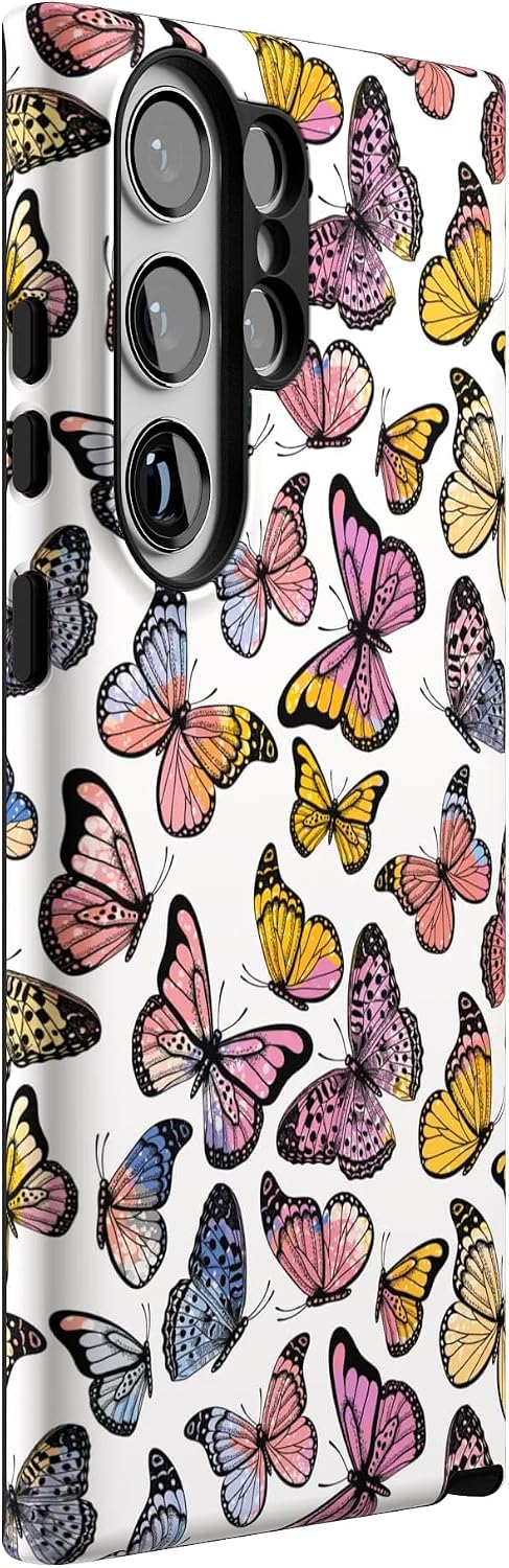 Casely Galaxy S23 Ultra Case | Free Spirit | Rainbow Butterfly | Essential Slim Dual-Layer Protective Design