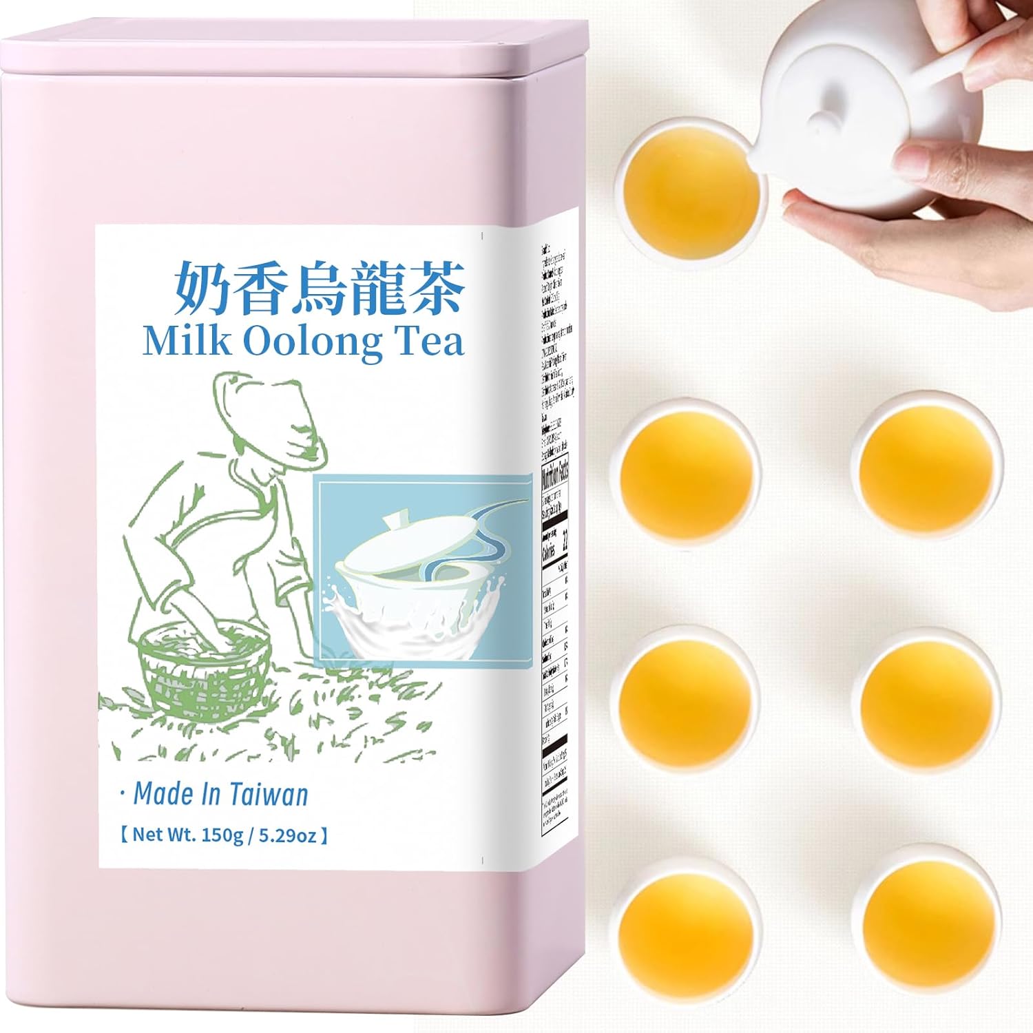 Yuexi Milk Oolong Tea Loose Leaf Taiwan High Mountain Oolong Tea Authentic Taiwanese Jinxuan Tea 5.3oz/150g Taiwan Tea Taiwan Gaoshan Ulong Naturally Milky Cream Aroma 奶香乌龙 台湾茶 台湾乌龙茶