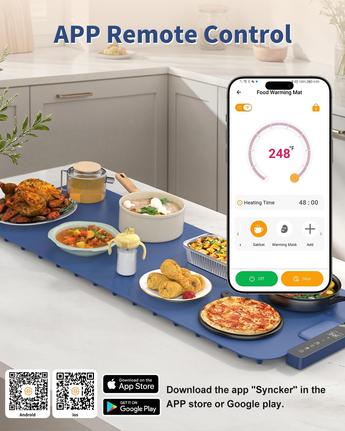 Carsolt Food Warming Mat with app control interface