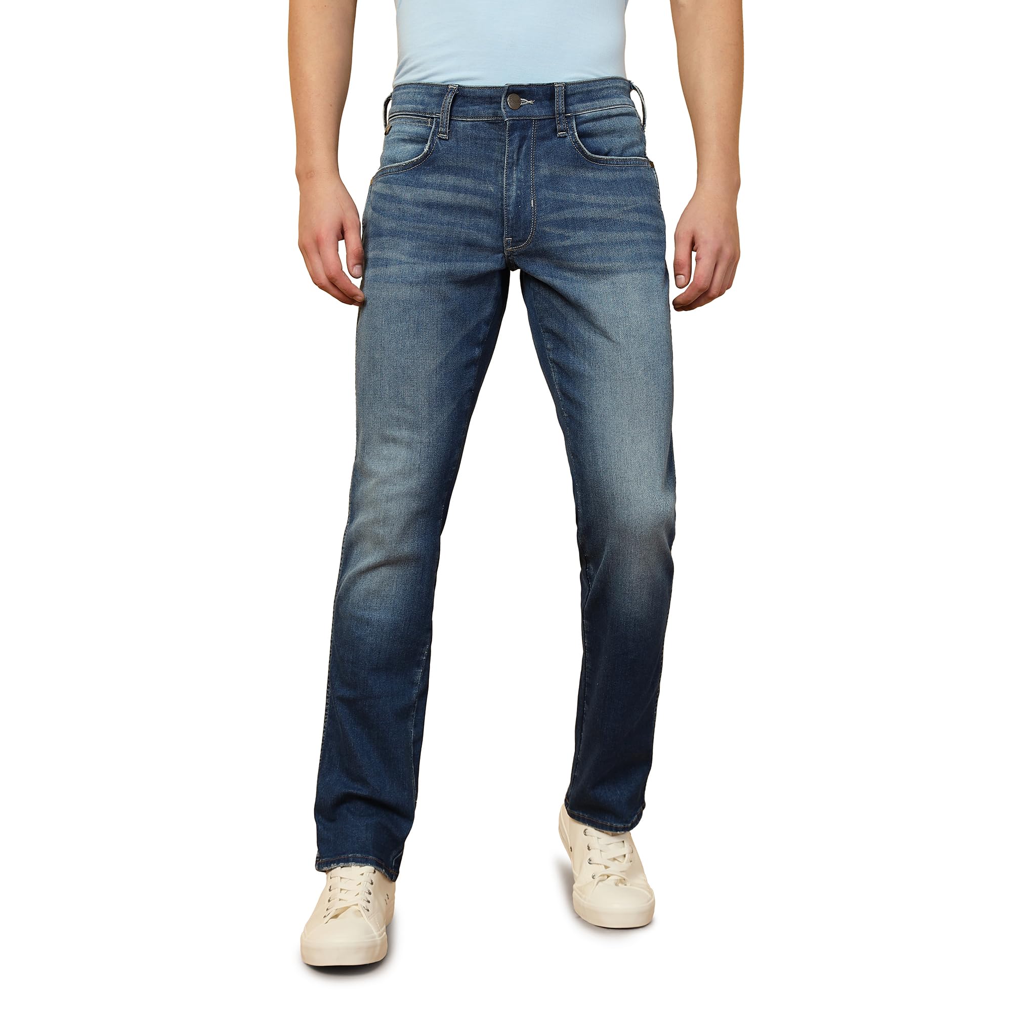 Wrangler Men's Millard Straight Fit Mid-Rise Jeans