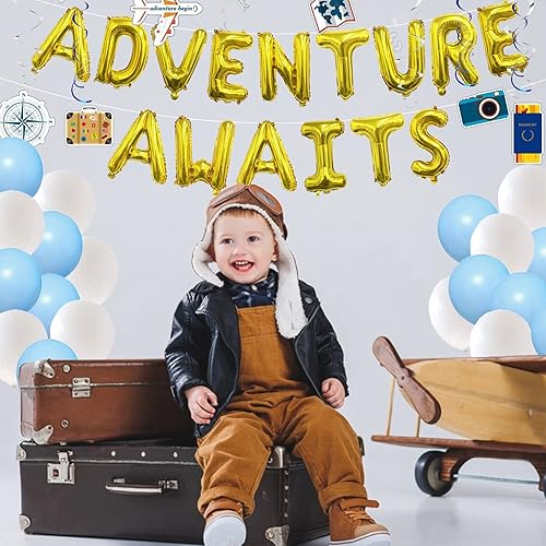Miniatura 8 de Decoraciones de fiesta de aventura que espera, decoraciones de fiesta temática de viaje, decoraciones de fiesta de jubilación, decoraciones de