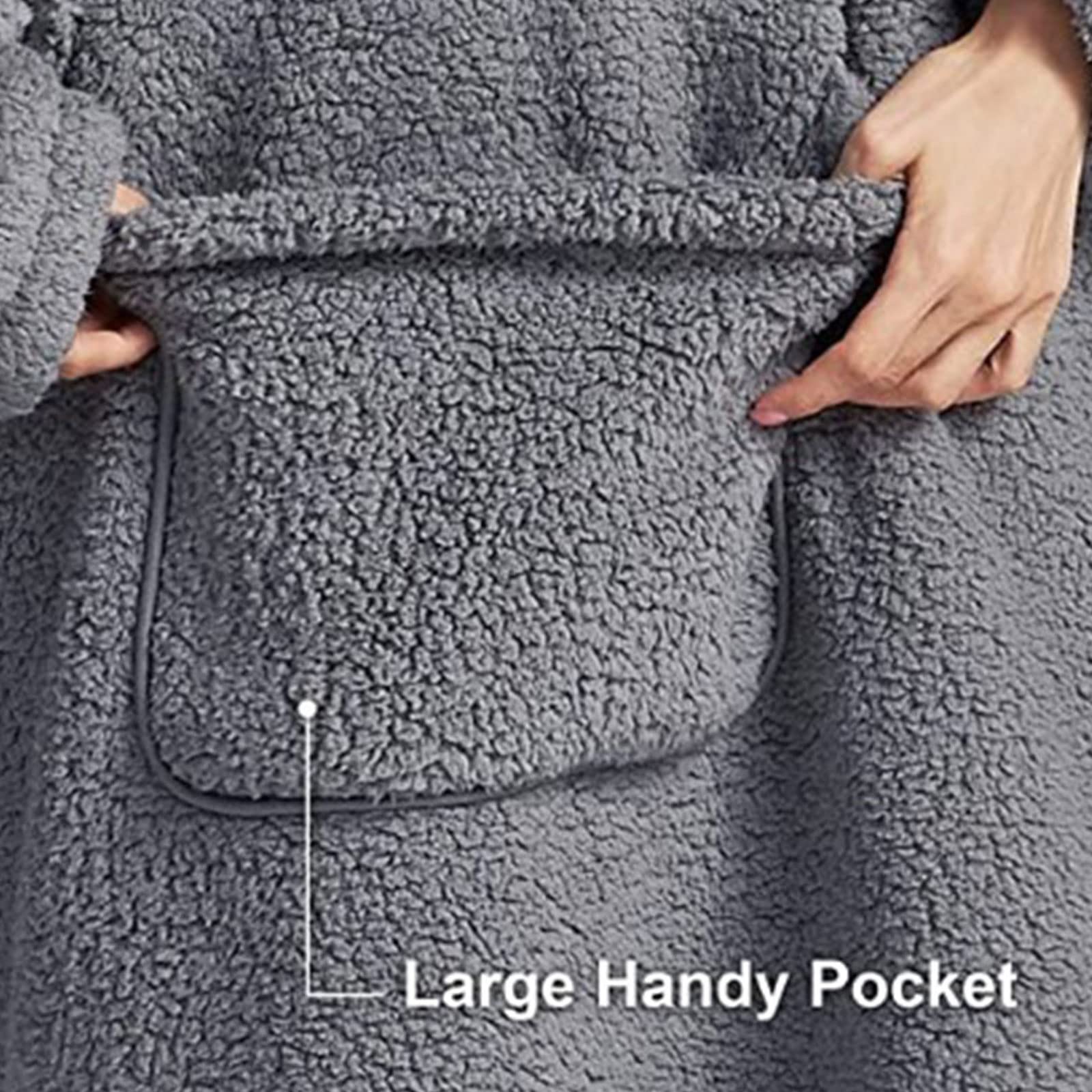 Coperta Donna con Cappuccio e Felpe Felpone Oversize Blanket Pullover Confortevole Adulti, Uomini, Felpe Invernali con Felpa con Cappuccio Tascabile, Ragazzi e Bambini per Divano TV Casa