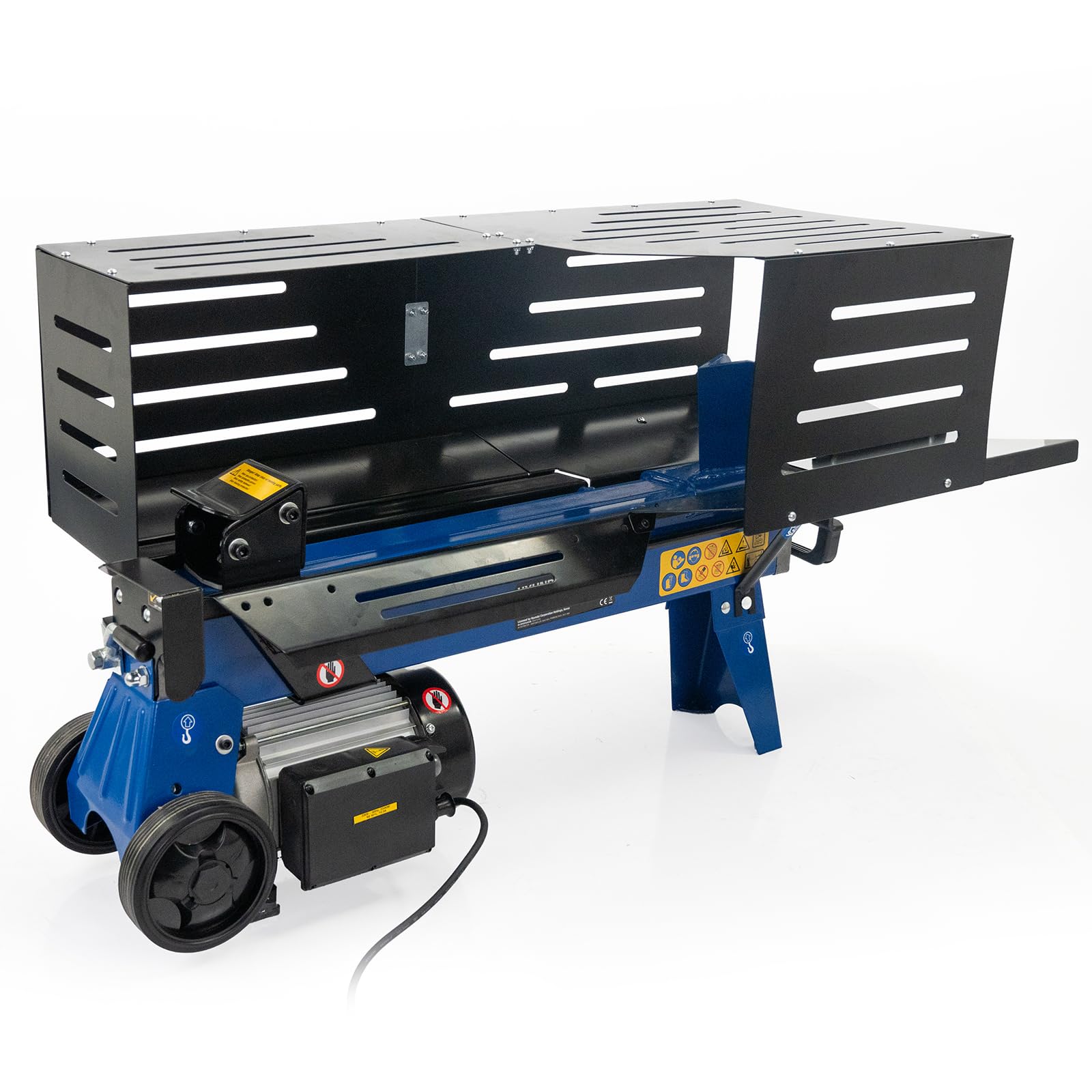 Hyundai 7 Tonne Horizontal Electric Log Splitter with Hydraulic Ram & Steel Safety Cage, 250mm Split Capacity – Powerful Electric Wood Splitter for Logs & Firewood