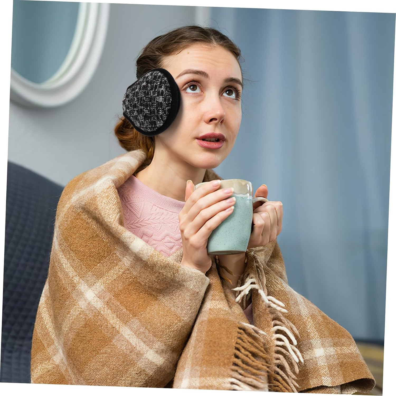 Knitted Ear Muffs for Fuzzy Fleece Lining Insulated Design for Men and Women for Outdoor Sports Compact and Portable for Cold Weather Activities