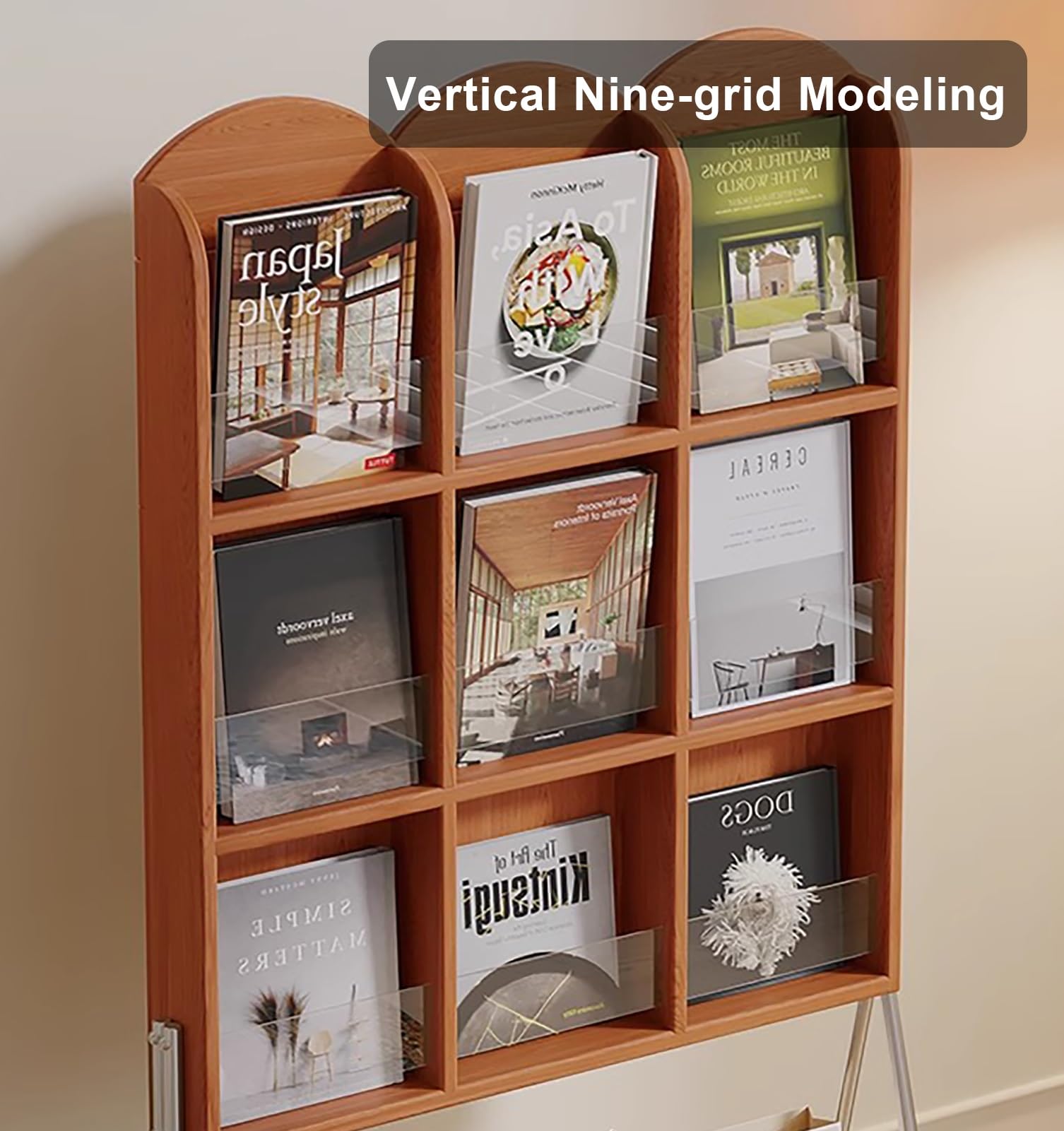 Amazon.co.jp: マガジンラック 木製マガジンラックホルダー-9グリッド