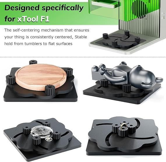 Adjustable Self-Centering Fixture for xTool F1, Keeps Items Stable Always