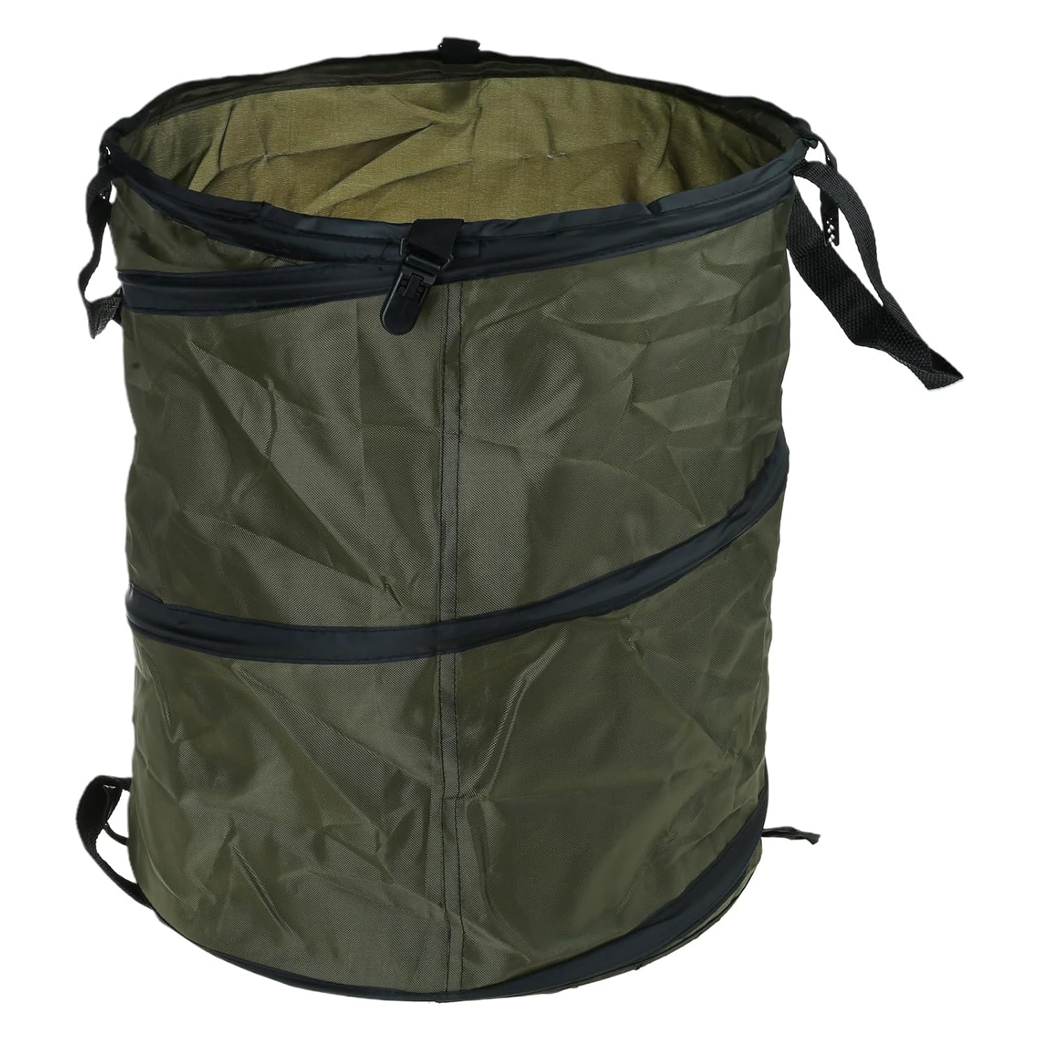 Rulbelok Travel Camping Trash Can Folding Storage Round Bucket Garden Garbage Bag with Handle Wastebasket Can Container for Hiking and Camping