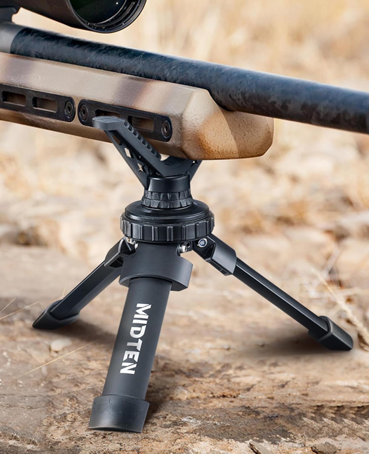 MidTen Portable Shooting Rest Tripod Rifle Stand for Range - Lightweight Bench Rest with 360 Rotate V Yoke Holder
