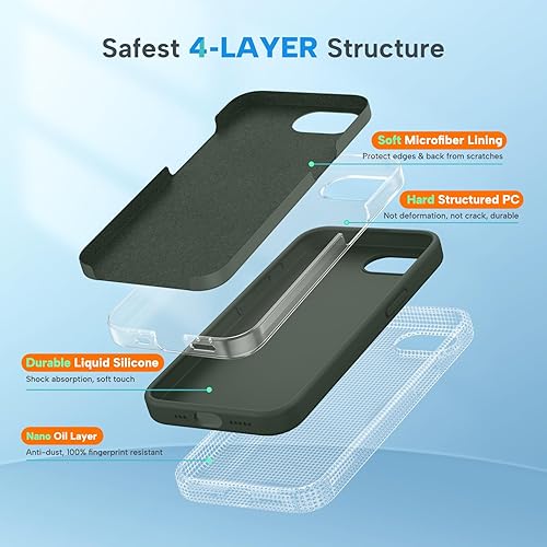 Miniatura 1489 de Miracase - Funda diseñada para iPhone 11 con protector de pantalla, funda de goma de silicona líquida, protección total contra caídas y a prueba