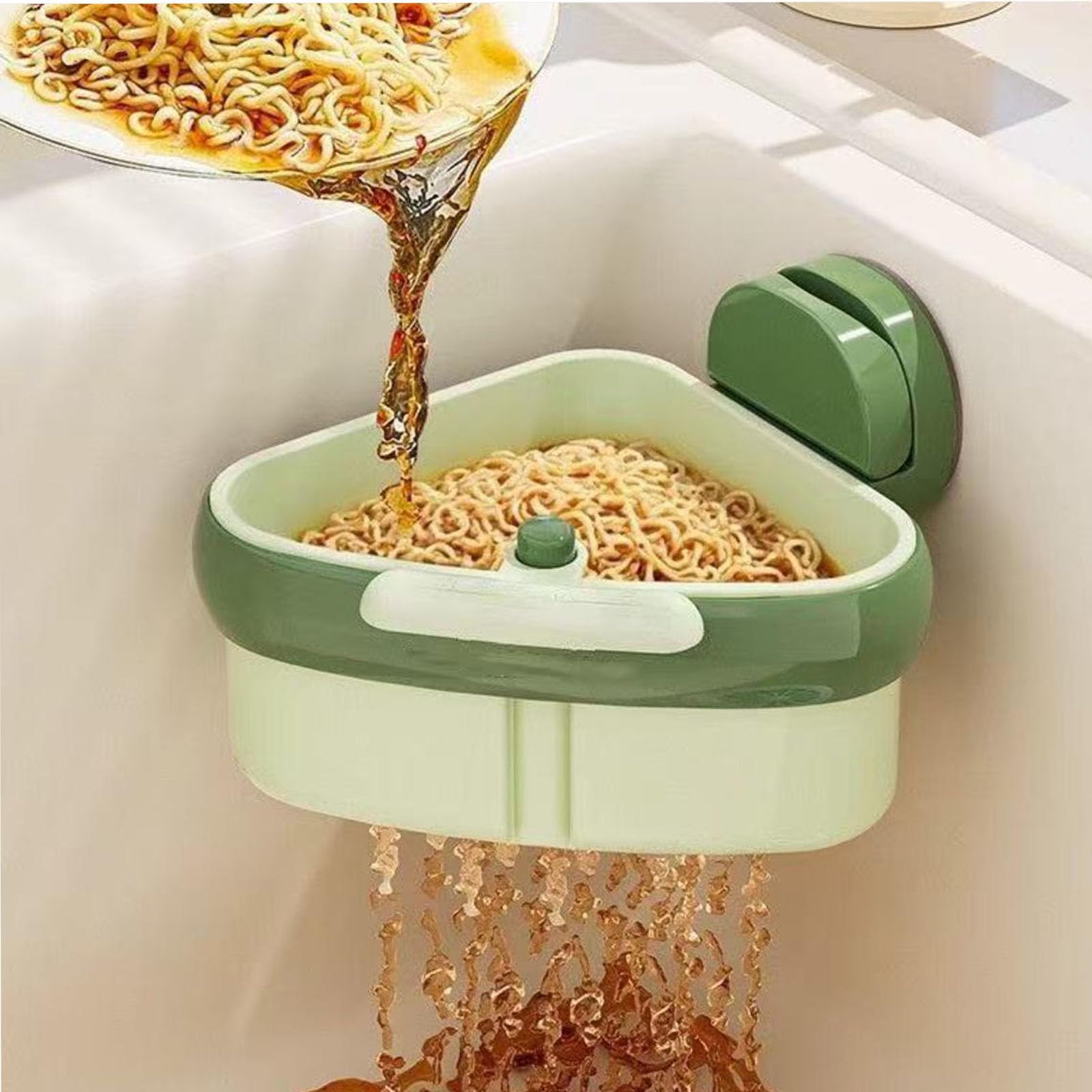 Sieb für Spülbecken Snap-Button Abtropfsieb SpüLbecken Sieb,Sink Strainer Basket (2, Green)