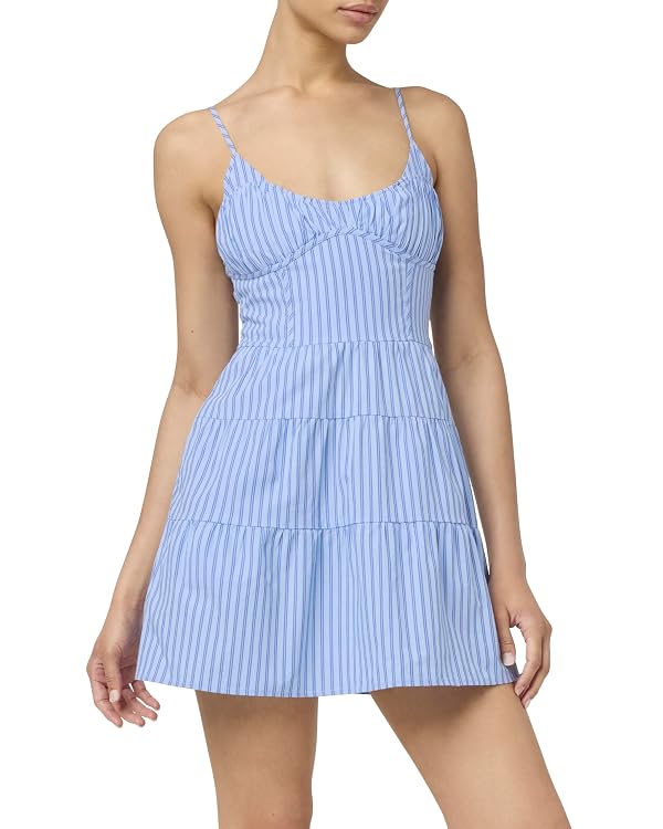 florence by mills Women's Villa Collection Poplin Tiered Dress, Windsurfer Classic Stripe, Small by florence by mills - Used condition - US$26.12