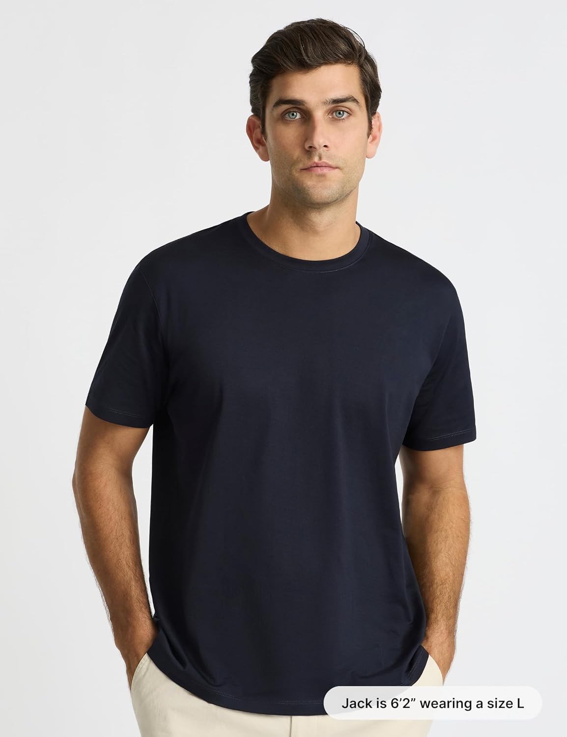 Men’s Supima® Mercerised Cotton T-Shirt – USA-Grown Cotton, Luxury Finish, Crew Neck, Short Sleeve, Structured Fit - Image 2