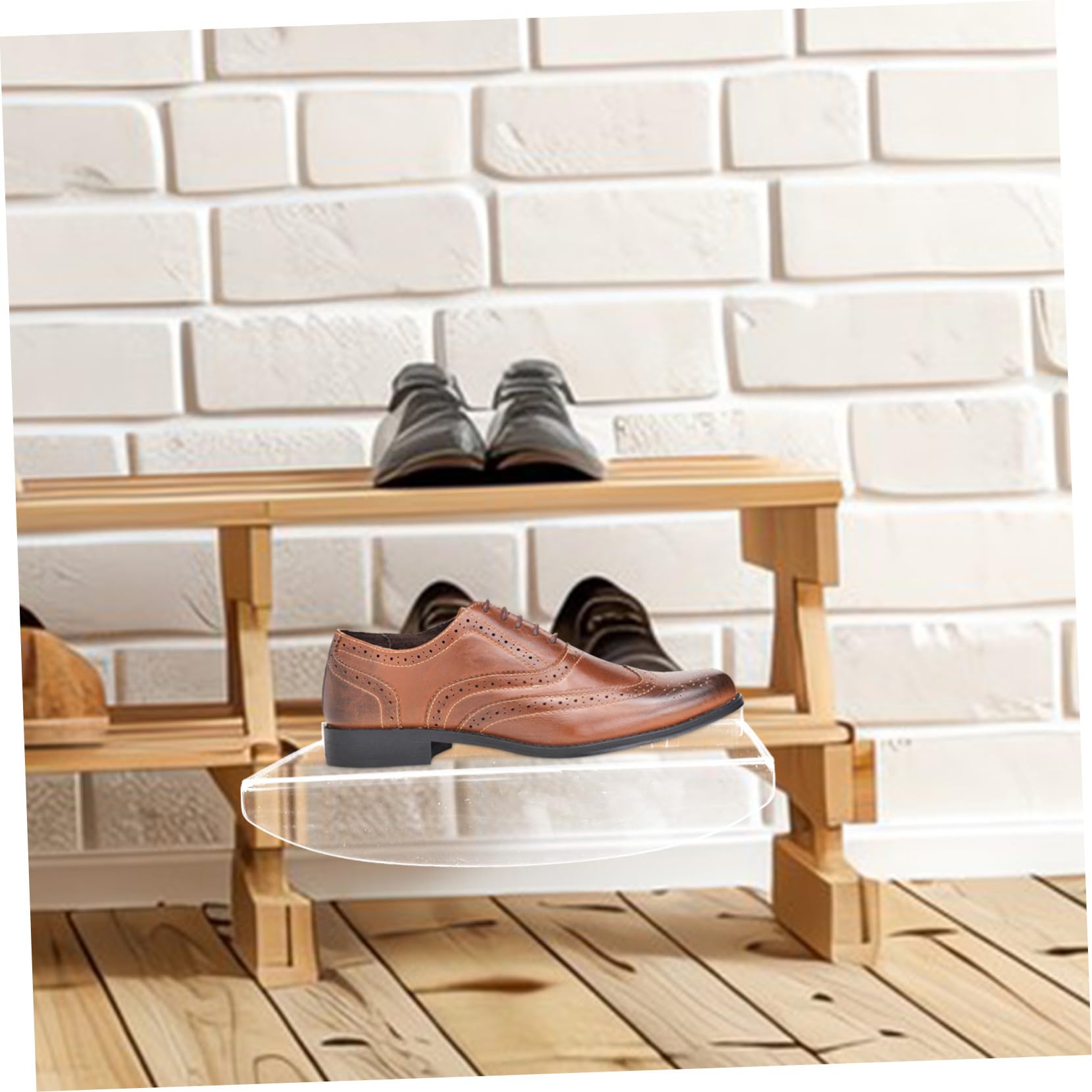 Cabilock 10 Pezzi Scarpiera trasparente rack con alto scarpiera da appendere al muro ripiano per scarpe organizzatore scarpe pesanti espositore rastrelliera plastica