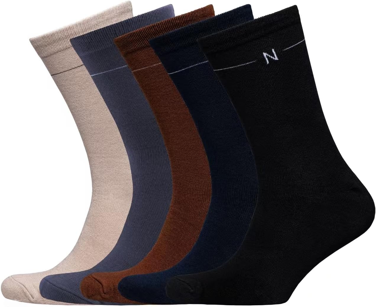 NUDUS UNDERWEAR Bamboo Rayon Classic Dress Socks 5-Pair Gift Box - Very Soft Thin Breathable