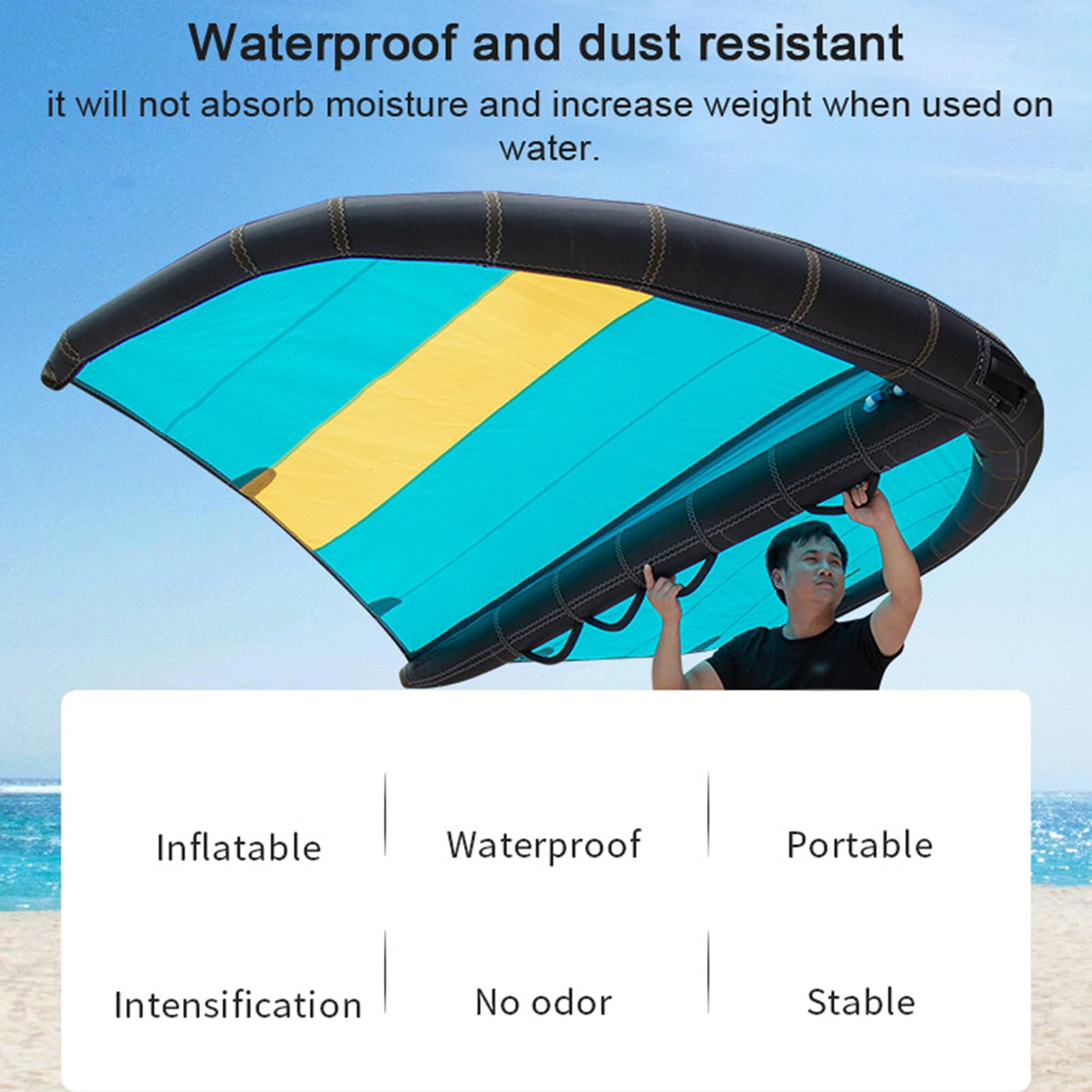 Tabla de Surf con ala Voladora, Cometa Inflable de Mano con ala de Surf, Tabla de Deportes Acuáticos Ligera y Resistente Al Desgaste para Playa de 10,1 Libras