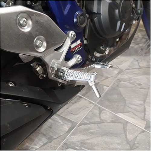 Miniatura 3 de Reposapiés delantero compatible con YZF R125 R25 R3 MT125 MT25 MT03 MT09 FZ09 MT10 MT07 FZ6 XJ6 pedal de reposapiés de motocicleta (color  un par)