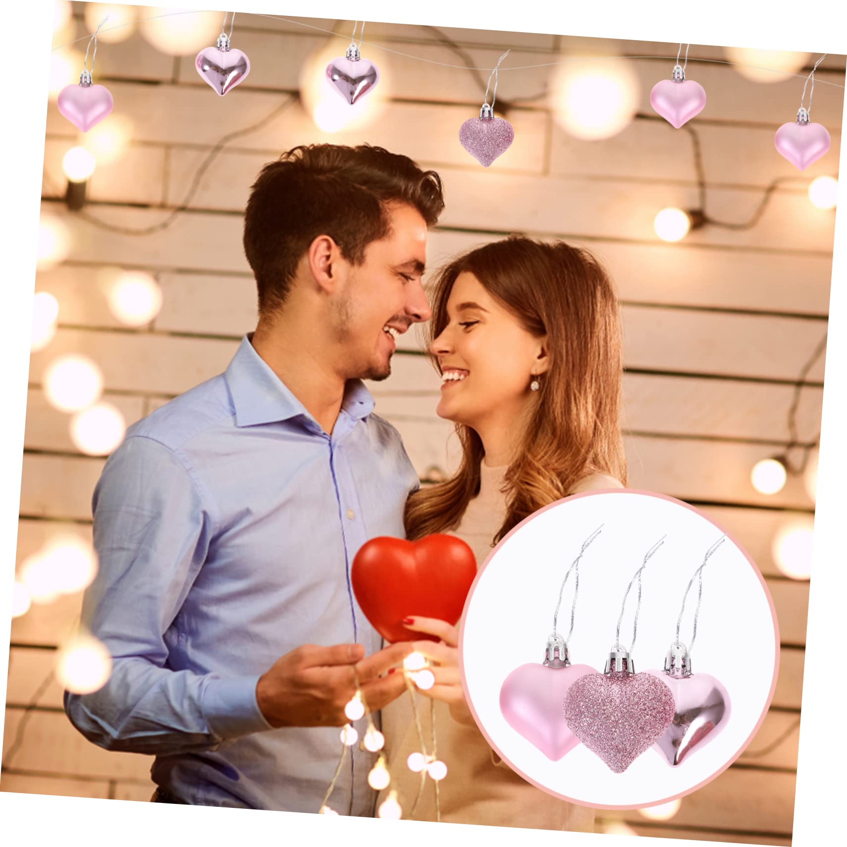 DECHOUS 96piezas Adorno Colgante Corazón para Decoración De San Valentín Decoración De Bodas y Fiestas Accesorio Creativo y Duradero para Festivos