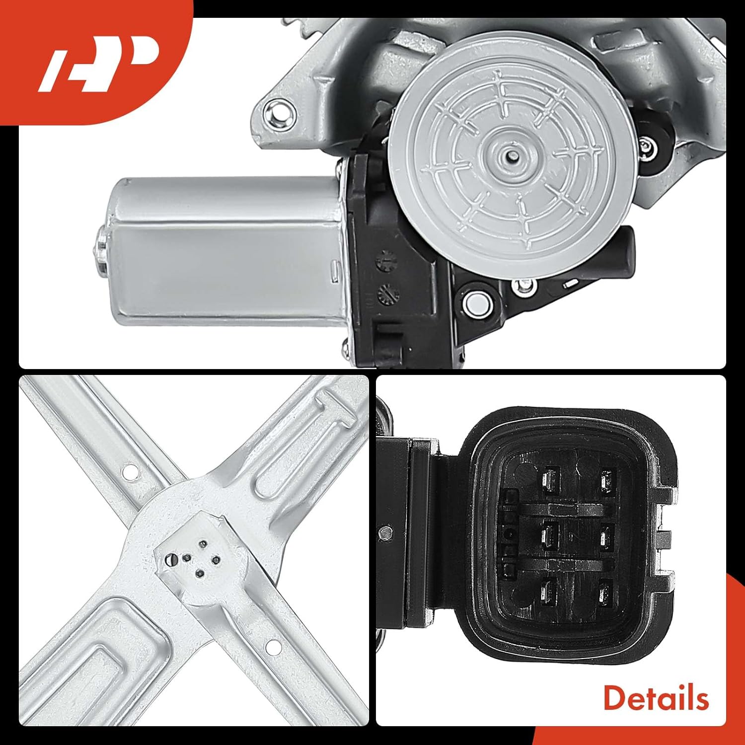 A-Premium Power Window Regulator with Motor Replacement for Mitsubishi Outlander 2014-2019 (6 Pins Plug), Front Passenger Side