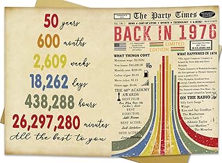 Vintage 50th Birthday Card, Happy 50th Birthday Gifts for Him Her, Funny 50 Year