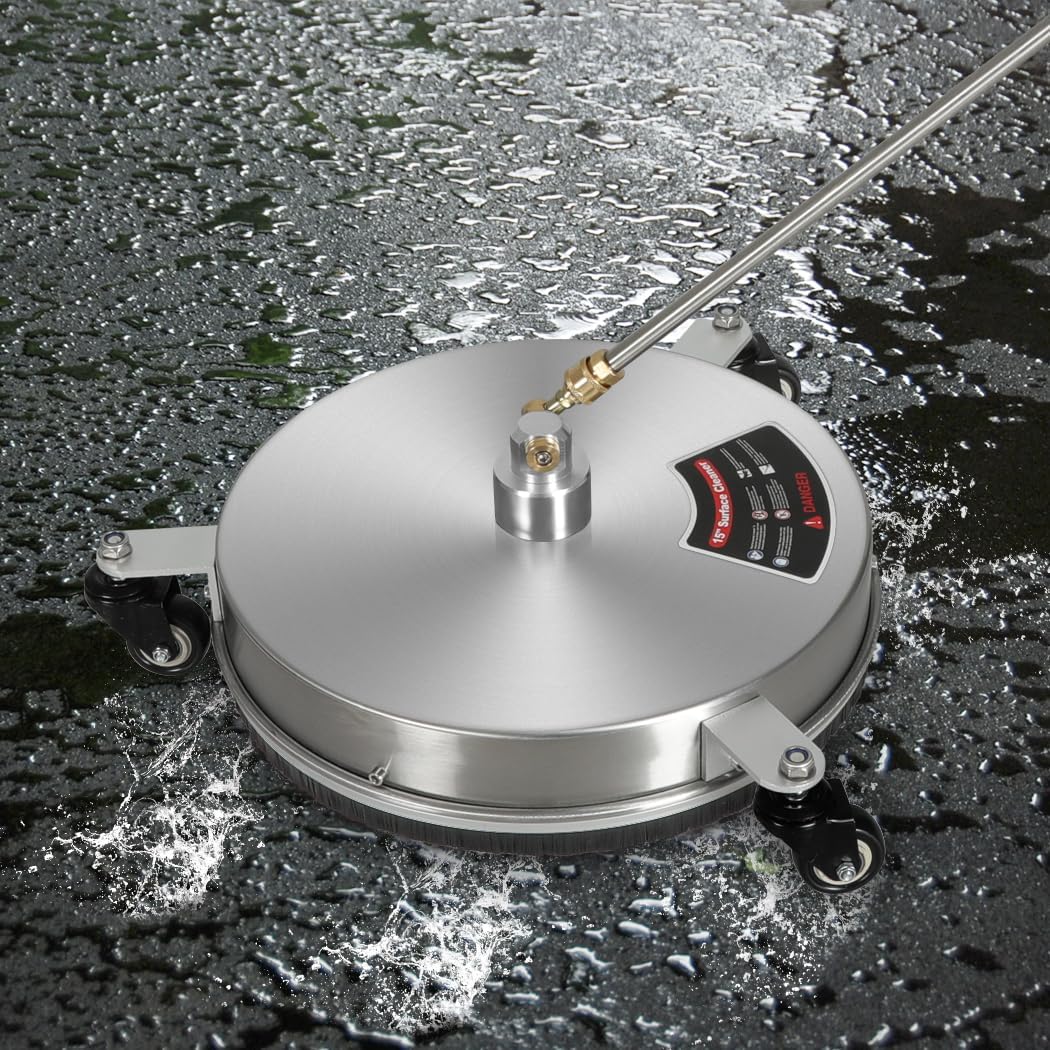Traderight Pressure Washer Surface Cleaner with 3 Wheels Stainless 27600 kPa Concrete Floor