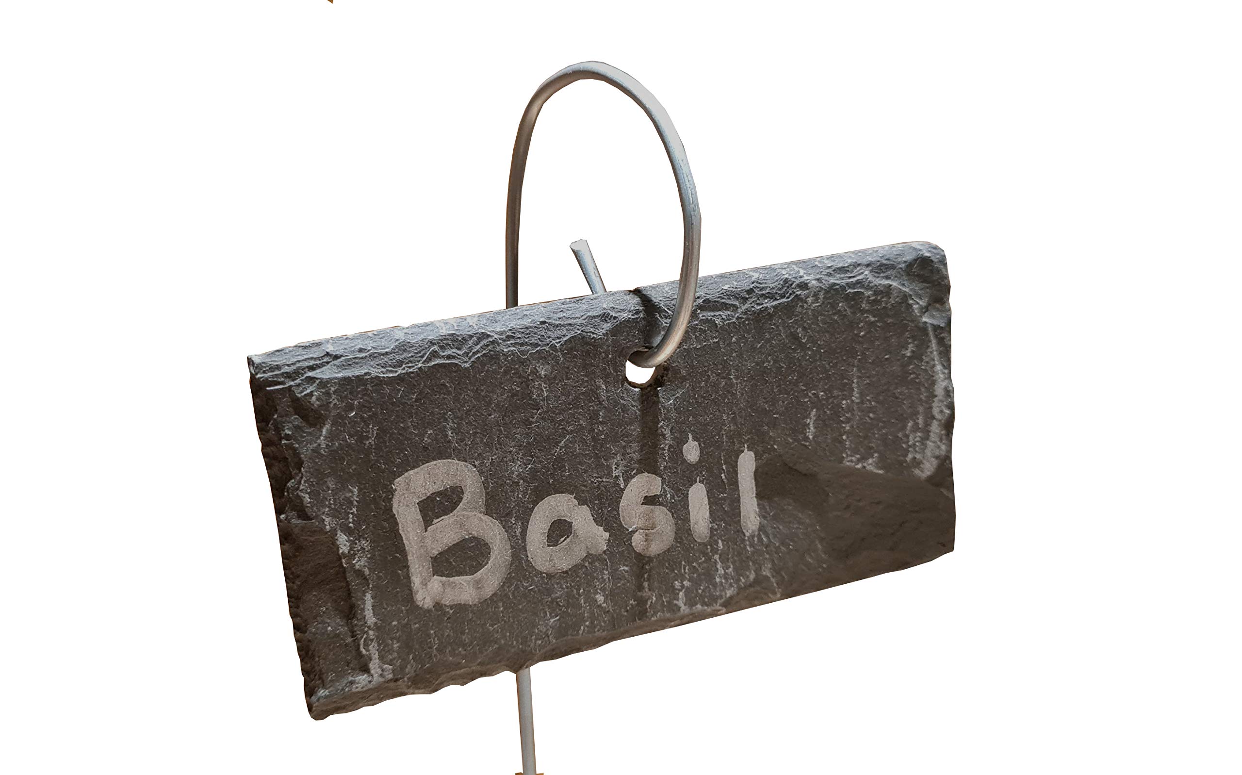 Set 24 Etichette Per Piante In Ardesia Con Pali In Metallo E Gessetti - Impermeabili E Riutilizzabili