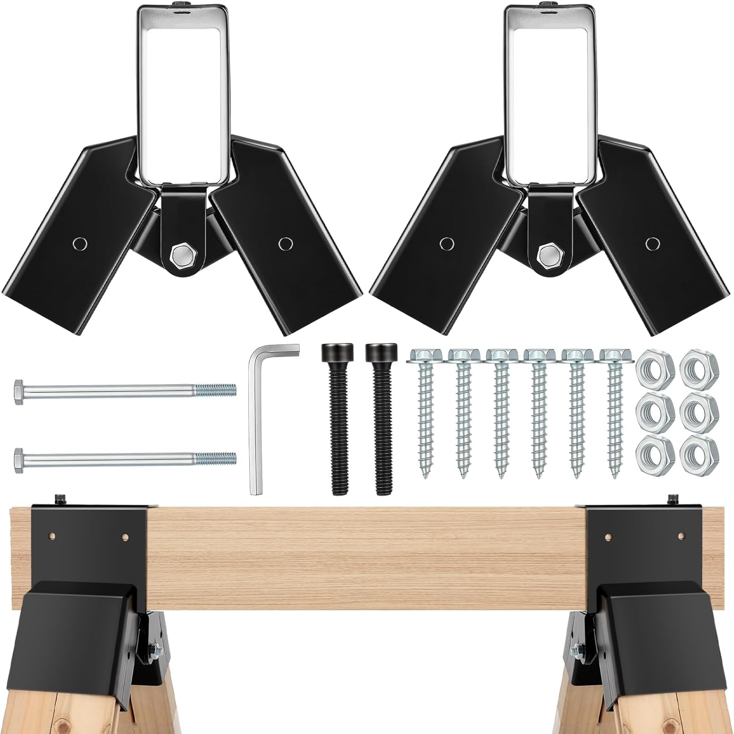 Zonon 2 Pcs 2x4 Stee Target Stand Brackets, High Strength Welded Construction Targets Hanger & Holder, Spare Parts, Heavy Duty A-Frame Swing Sets Brackets, Adjustable Legs for 2x4 Wood Board