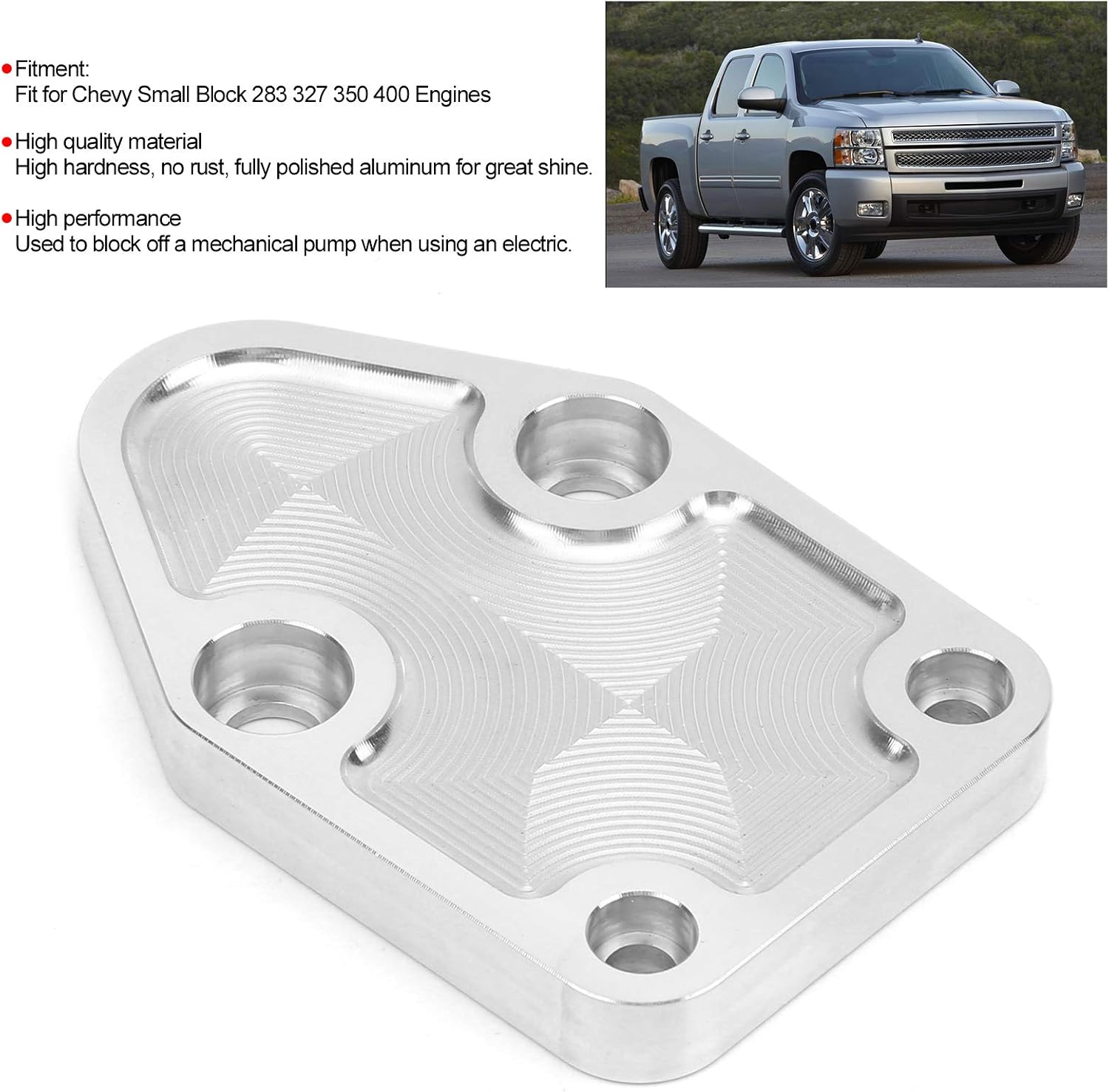 Fuel Pump off Plate Gasket with Bolts Compatible with 1955-2002 Small Block 262 265 267 283 302 305 307 327 350 400 V8 Engines